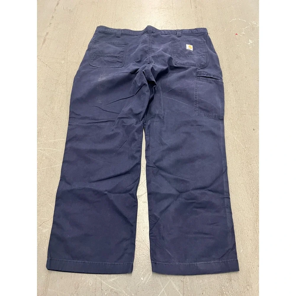 Carhartt Carpenter Pants Men's 44x30 Navy Blue‎ Relaxed Fit Wide Leg Workwear